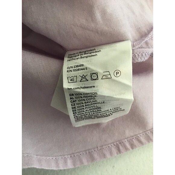 H&M- MENS LIGHT PURPLE COTTON SHORT SLEEVE BUTTON DOWN SHIRT SIZE LARGE - Picture 6 of 7